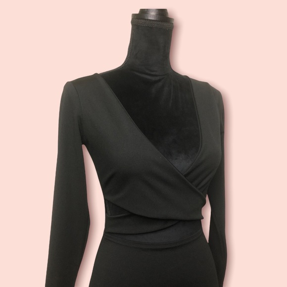 Long sleeve cross front dress - Picture 2 of 2